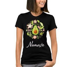 Koszulka Damska z Nadrukiem Yoga Joga Avocado