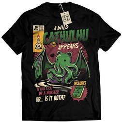 MĘSKA KOSZULKA T-SHIRT CTHULHU HORROR GEEK LOVECRAFT KOT