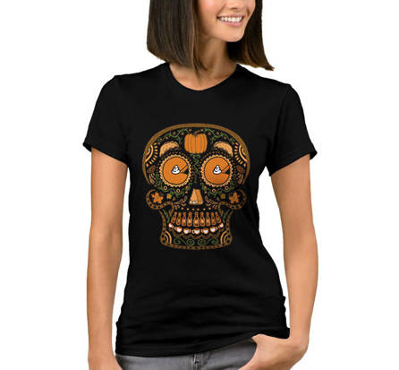 Koszulka Damska Sugar Skull Czaszka Halloween