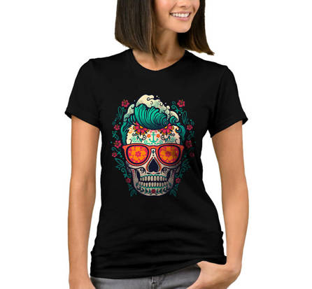 Koszulka Damska Sugar Skull Czaszka Halloween