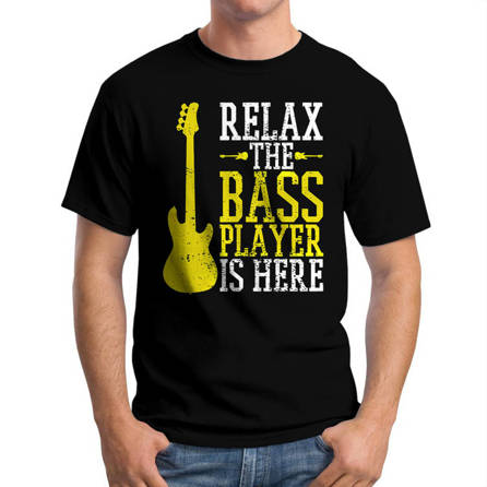 Koszulka Męska Muzyczna Dla Basisty Relax