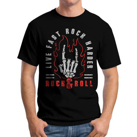 Koszulka Męska Rock And Roll Kościotrup