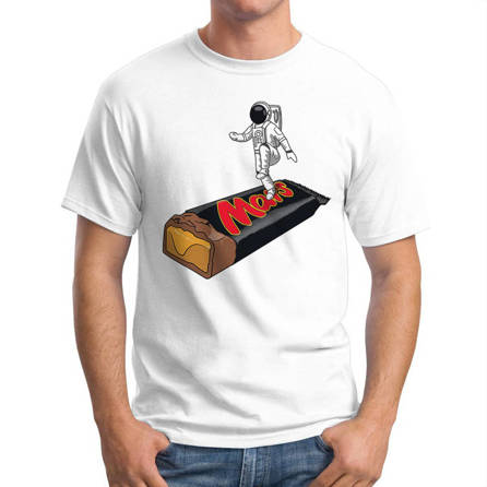 Koszulka Męska Śmieszne Mars Landing
