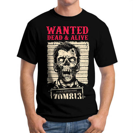 Koszulka Męska Wanted Zombie Dead Alive