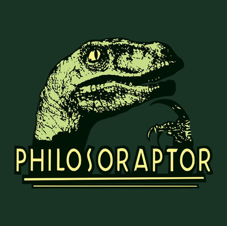 Philosoraptor (męska koszulka t-shirt)