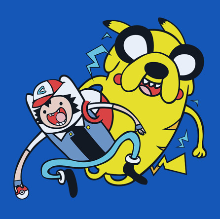 Poke Adventure Time (męska koszulka t-shirt)